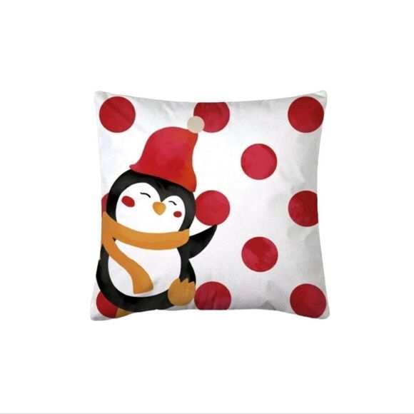 Penguin 🐧 Polka Dot Pillow Cover - Picture 1 of 4